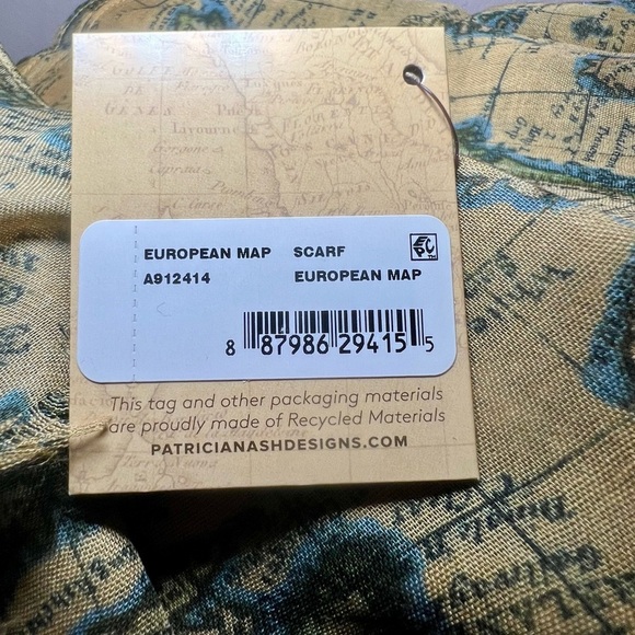 NWT Patricia Nash European Map Lightweight Scarf - Picture 6 of 6